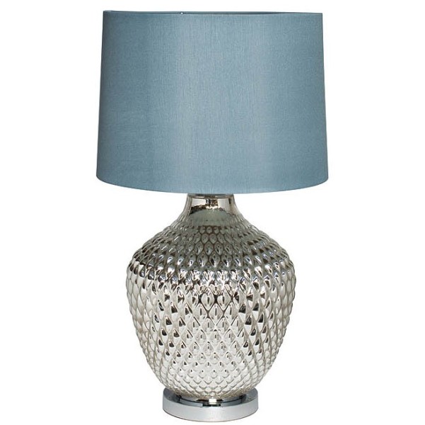 Лампа настольная плафон синий d38*65см 22-88017