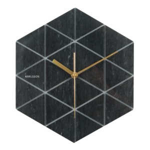 Часы настенные Marble Hexagon black