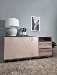 Комодино MODERNO-1800 В-1, Делано серый, Ф-3 Бисквит мат