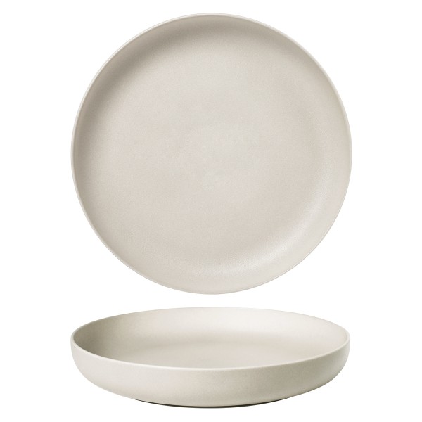 Тарелка с бортом d=25.5 cм,фарфор "NOBLE" серия "Fine Plus-Light Grey"