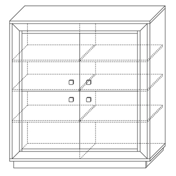 Шкаф четырёхдверный низкий №1 Прато