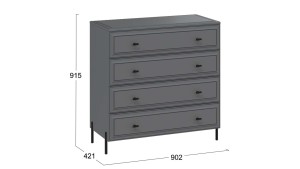 Комод «Пандора» - 414.004.000 Серый графит, Графит матовый