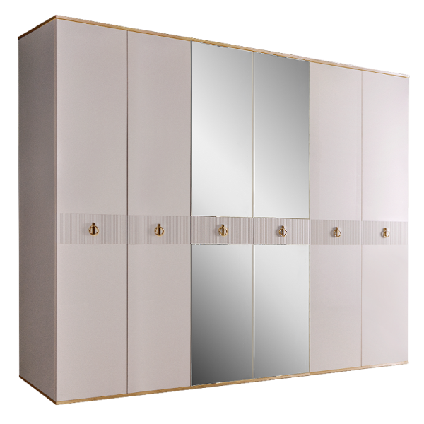 Шкаф шестидверный с зеркалами Римини Соло