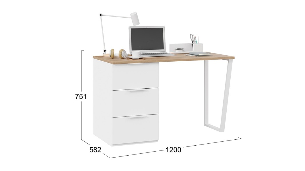 Стол письменный с тумбой универсальной Порто